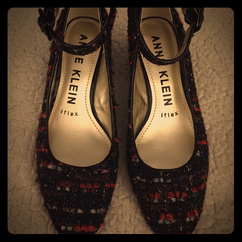 Anne Klein iflex tweed low heels (NWOT)